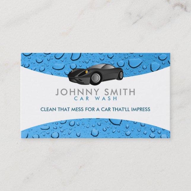 Cartão De Visita Slogan do lavagem de carros (Frente)