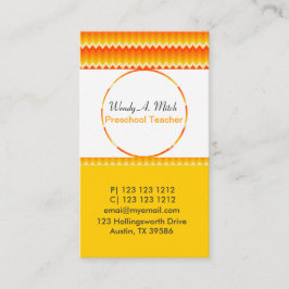 Cartão De Visita Smack no teste padrão de ziguezague geométrico