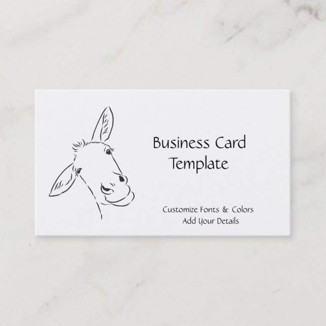 Cartão De Visita Smiling Logo Donkey Business Card (Frente)