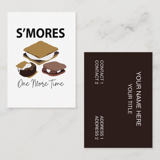 Cartão De Visita Smores S'mores Dessert Mais Uma Vez (Frente/Verso)