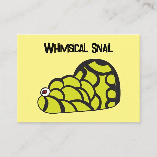 Cartão De Visita Snail Whimsical Funny Snail Preschocolina (Frente)