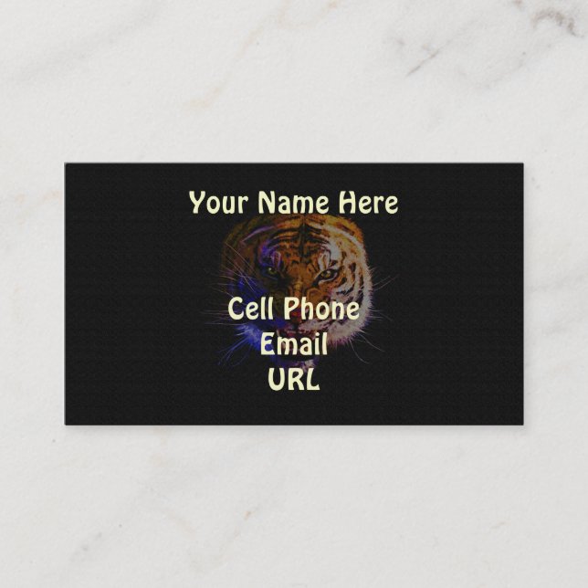 Cartão De Visita Snarling Bengal Tiger Big Cat Willife Art (Frente)