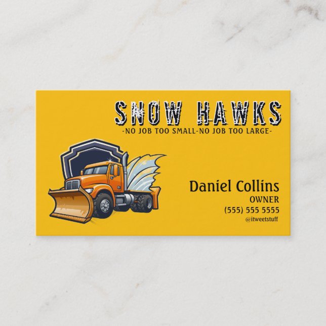 Cartão De Visita Snow Plowing Business Card (Frente)