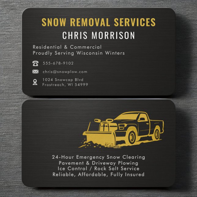 Cartão De Visita Snow Removal Services Professional (Criador carregado)