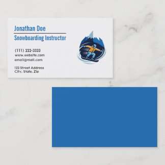 Cartão De Visita Snowboarding Instructor Business Card