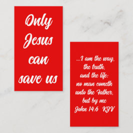 Cartão De Visita Só Jesus pode nos salvar o guião Gospel Message Tr