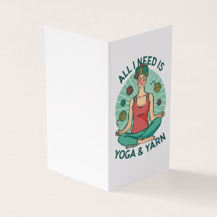Cartão De Visita Só preciso de Yoga e Yarne Phrase