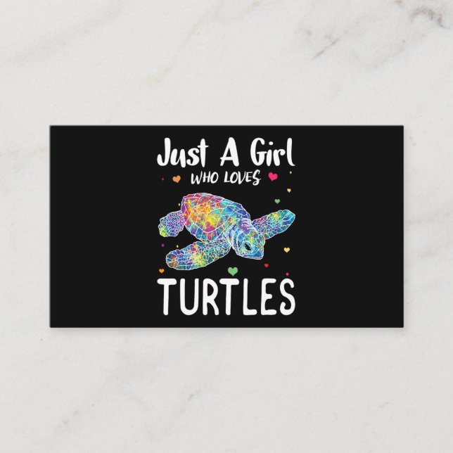 Cartão De Visita Só uma garota que ama tartarugas aquarelas oceanos (Frente)