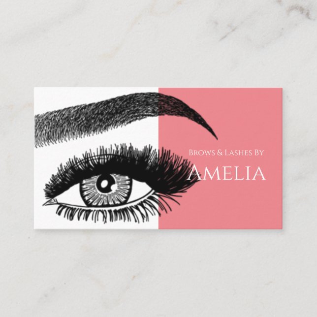 Cartão De Visita Sobrancelhas e Cílios Microblading, Extensões de C (Frente)