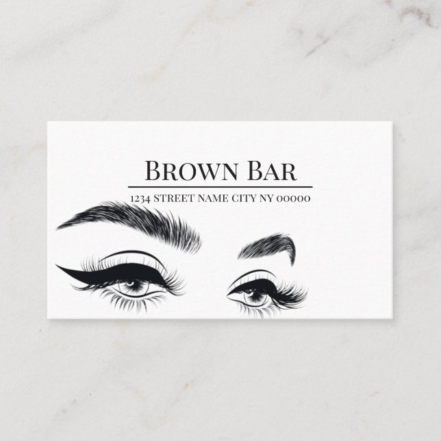 Cartão De Visita Sobrancelhas e Cílios Microblading, Extensões de C (Frente)