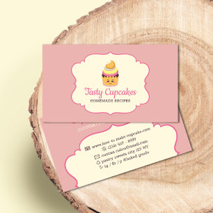 Cartão De Visita Sobremesa saborosa de cupcake Cuja Baker é saboro
