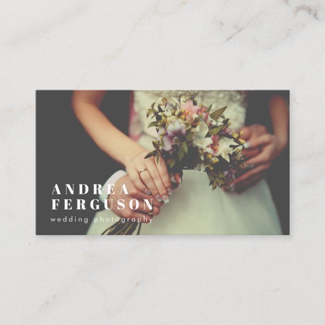 Cartão De Visita Sobreposição de Alinhamento Esquerdo do Fotógrafo  (Frente)