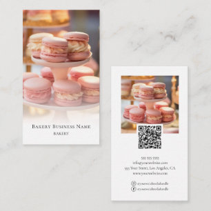 Cartão De Visita Sobreposição de Foto de Padaria Código QR Mídia So