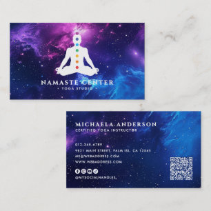 Cartão De Visita Sociais de Cura/Meditação com Chakra Moderno & Cód