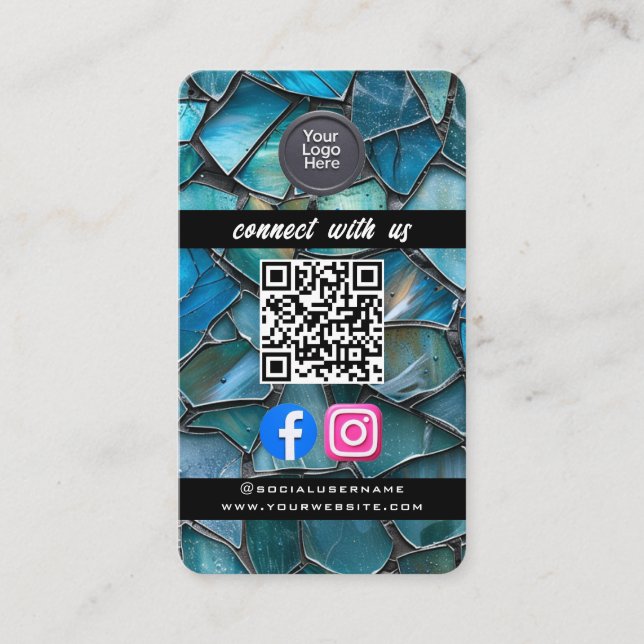 Cartão De Visita Social Media QR Code Modern Pro Minimalist Sleek B (Frente)
