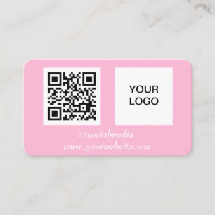 Cartão De Visita Social media QR Code Pink Professional Moderno