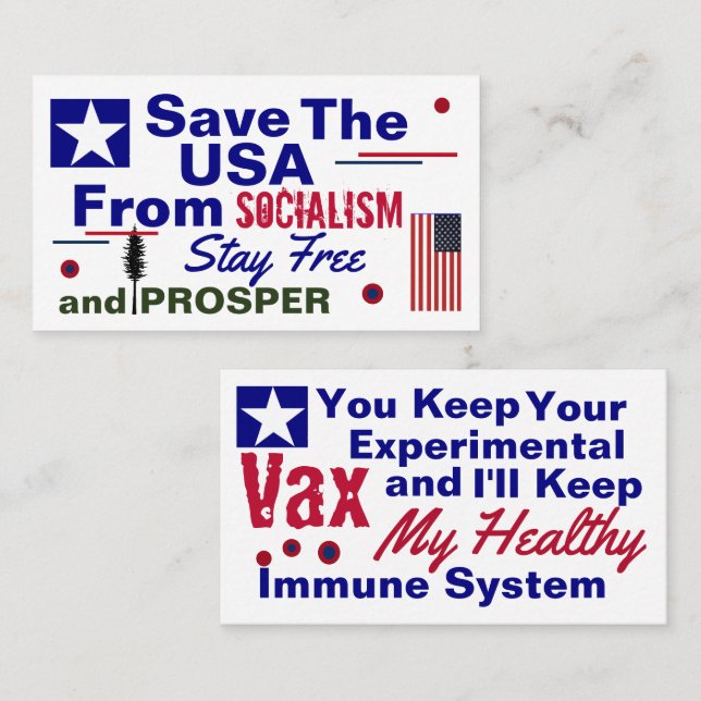 Cartão De Visita Socialismo da saúde imune (Frente/Verso)