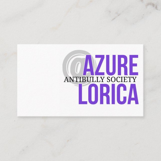 Cartão De Visita Sociedade Azure Lorica Antibully (Frente)
