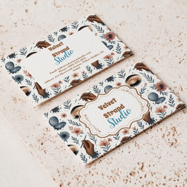 Cartão De Visita Soft Floral Lash Artist Beauty Studio (Criador carregado)