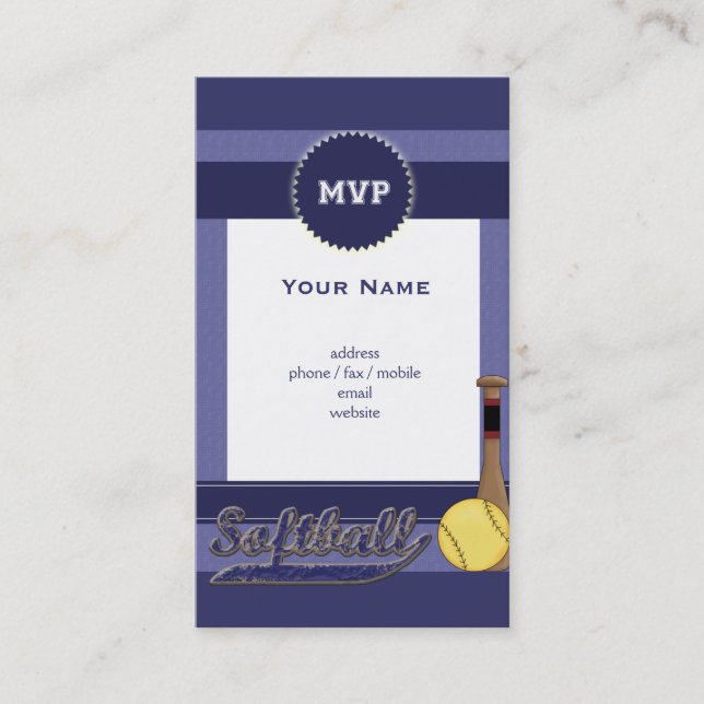 Cartão De Visita Softball (Frente)