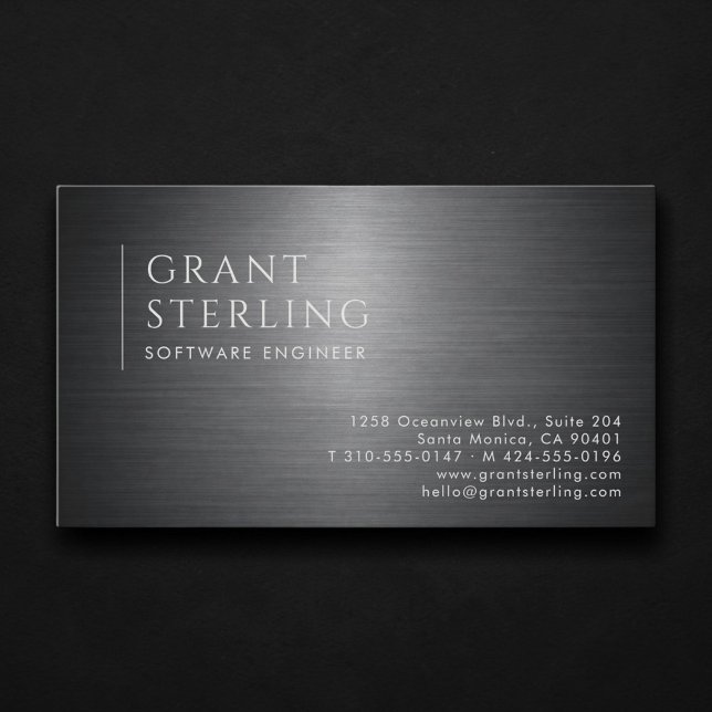 Cartão De Visita Software Engineer Metallic Professional (Criador carregado)