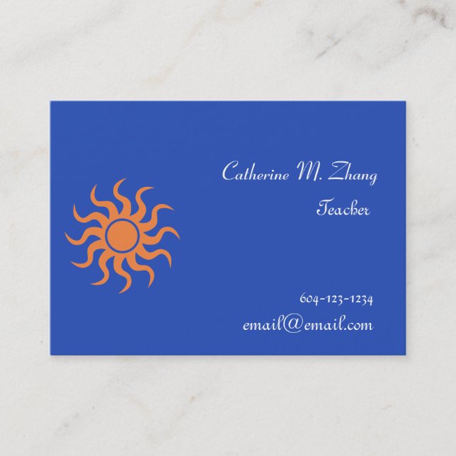 Cartão De Visita sol, azul (Frente)