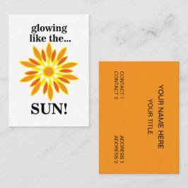 Cartão De Visita Sol Brilhando Como O Sol