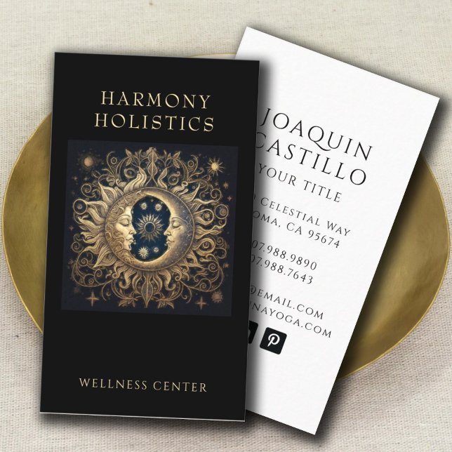 Cartão De Visita Sol Celestial Lua Dourada (Criador carregado)