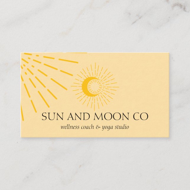 Cartão De Visita Sol leve com cicatrização de energia Lua espiritua (Frente)