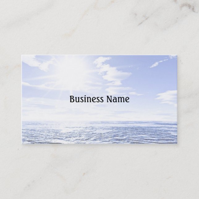 Cartão De Visita Sol quente sobre o oceano (Frente)