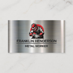Cartão De Visita Soldador Trabalhando em Metal Fabricação