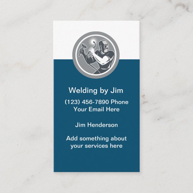 Cartão De Visita Soldadura para Construção de Retro (Frente)