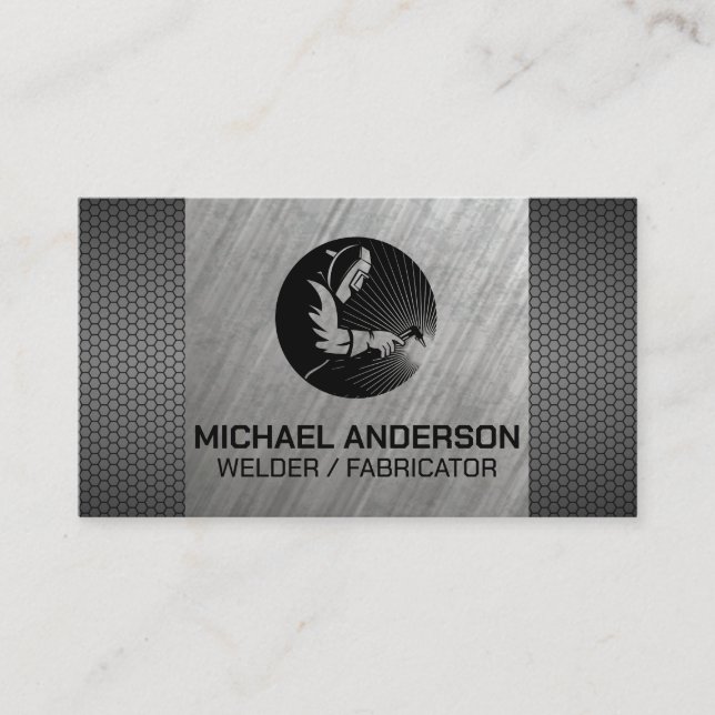 Cartão De Visita Soldadura trabalhando em metal (Frente)