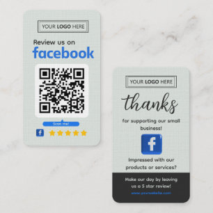 Cartão De Visita Solicitação de Avaliação no Facebook Empresa Verde