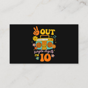 Cartão De Visita Solteiros Retro Peace Out Dígitos Im 10 Anos 10
