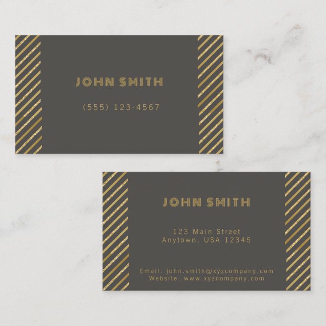 Cartão De Visita Soluções Douradas para empresas de luxo (Frente/Verso)