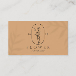 Cartão De Visita Sombra de hera elegante caramelo moldura flor de f