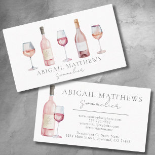 Cartão De Visita Sommelier Vinho Elegante