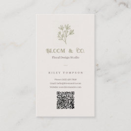 Cartão De Visita Sophisticated Floral Beige Elegant Minimal Card