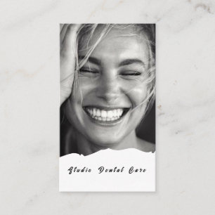 Cartão De Visita Sorria Mulher Saudável Dentes Brancos Dentes Denta