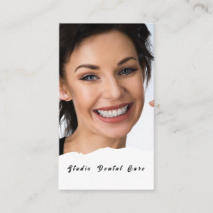 Cartão De Visita Sorria Mulher Saudável Dentes Brancos Dentes Denta