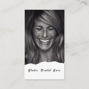Cartão De Visita Sorria Mulher Saudável Dentes Brancos Dentes Denta