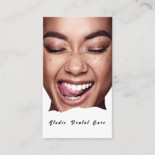 Cartão De Visita Sorria Mulher Saudável Dentes Brancos Dentes Denta