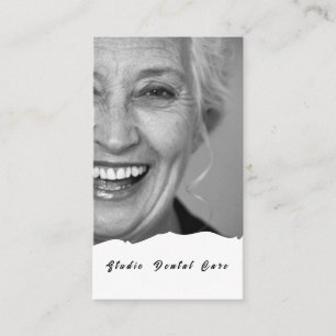 Cartão De Visita Sorria Mulher Saudável Dentes Brancos Dentes Denta