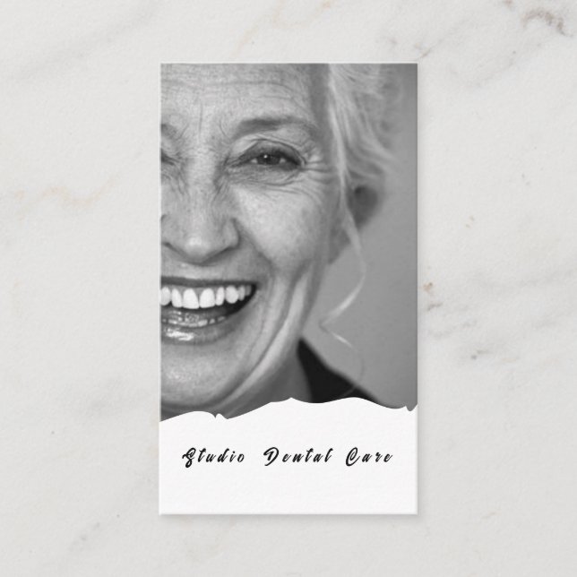 Cartão De Visita Sorria Mulher Saudável Dentes Brancos Dentes Denta (Frente)