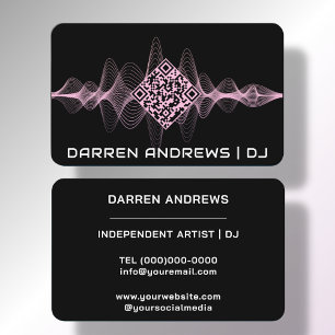 Cartão De Visita Soundwave de Código QR de Música Personalizável  