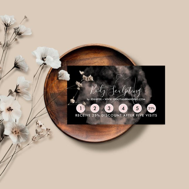 Cartão De Visita Spa de contorno preto (Criador carregado)