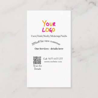 Cartão De Visita Spa massage salon discount offer services contact 