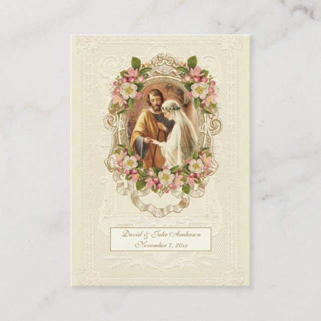 Cartão De Visita Spanish Catholic Wedding Prayer Holy Card (Frente)