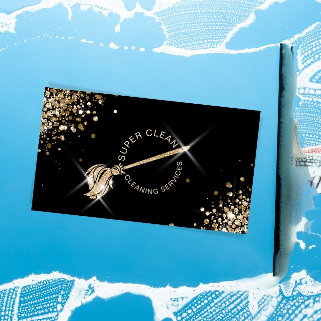 Cartão De Visita Sparkle dos Serviços de Limpeza de Agências Modern (Criador carregado)